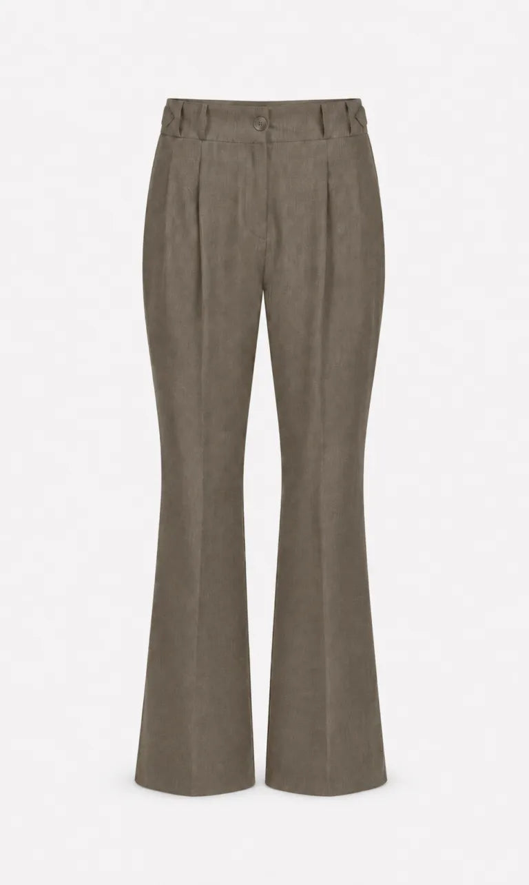 Greige Taupe Formal Bell Bottom Trousers For Women