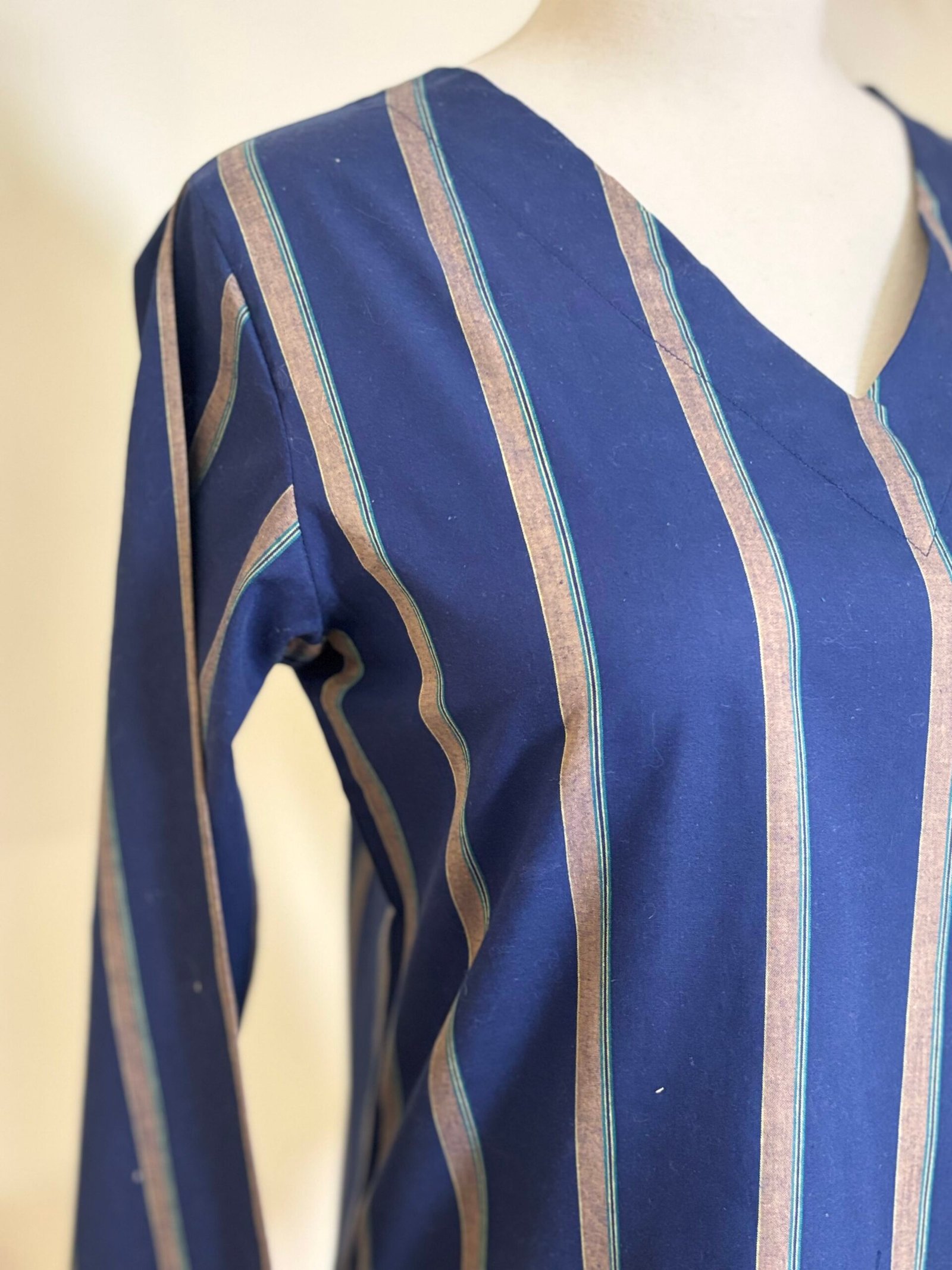 Navy Vertical Stripe Women’s Tunic Top