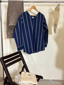 Navy Vertical Stripe Women’s Tunic Top 4