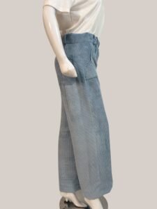 Corduroy Powder Blue Baggy Pants For Women 3