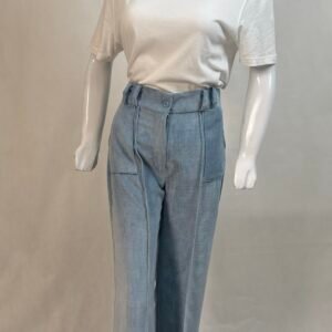 corduroy powder blue baggy pants for women