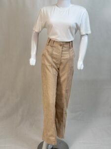 Corduroy Camel Brown Baggy Pants For Women 3