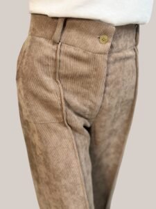 Corduroy Brown Baggy Pants For Women 3