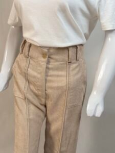 Corduroy Camel Brown Baggy Pants For Women 2