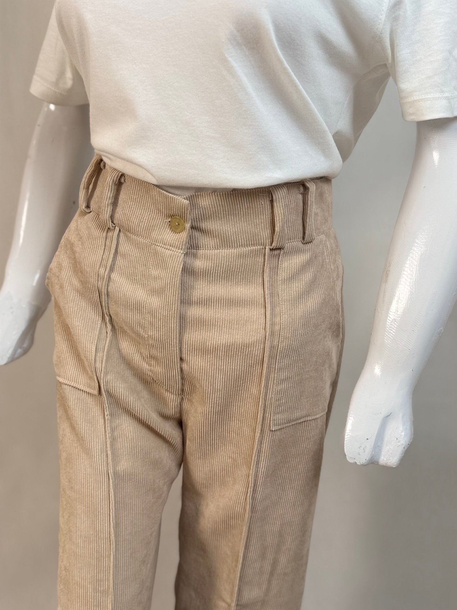 Corduroy Camel Brown Baggy Pants For Women