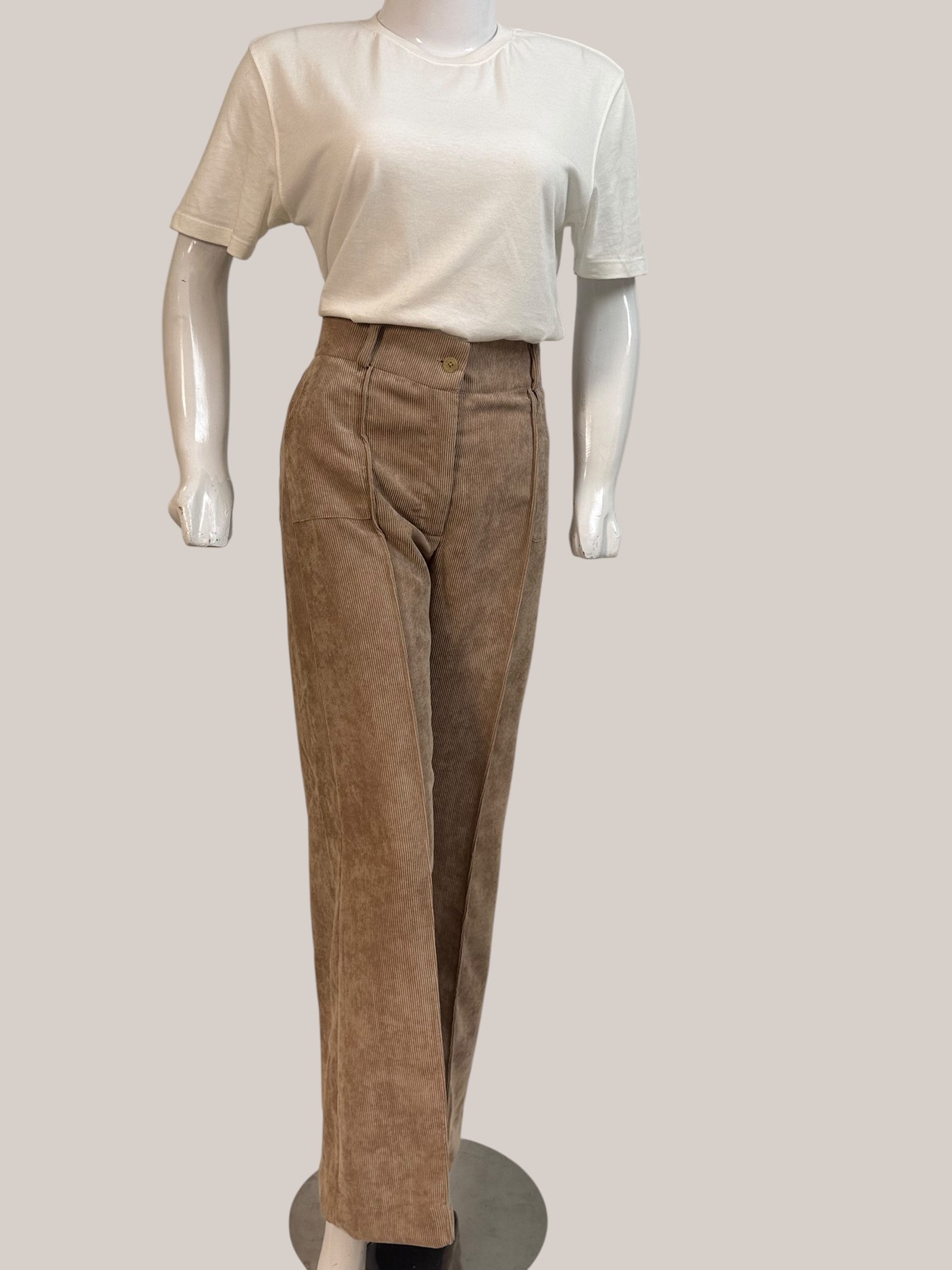 Corduroy Brown Baggy Pants For Women