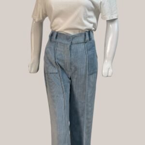 corduroy powder blue baggy pants for women