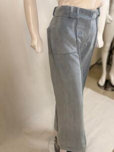 Corduroy Powder Blue Baggy Pants For Women 2