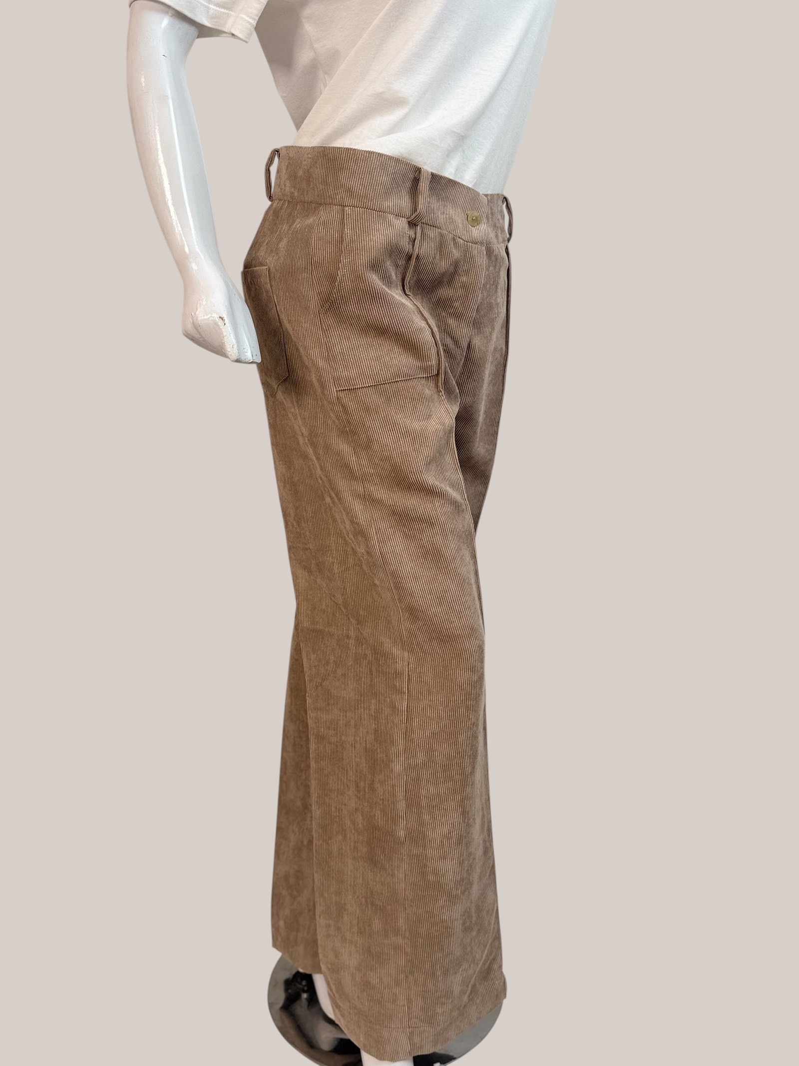 Corduroy Brown Baggy Pants For Women