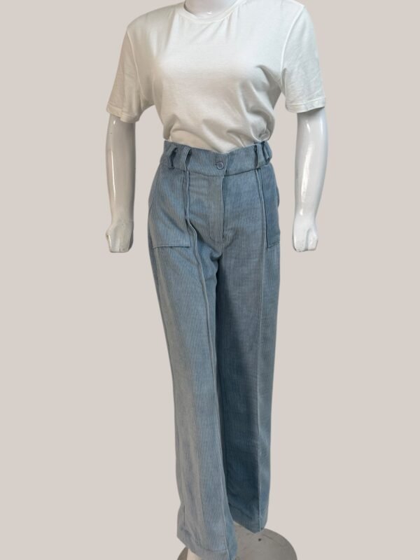 corduroy powder blue baggy pants for women