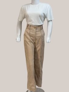 Corduroy Camel Brown Baggy Pants For Women 3