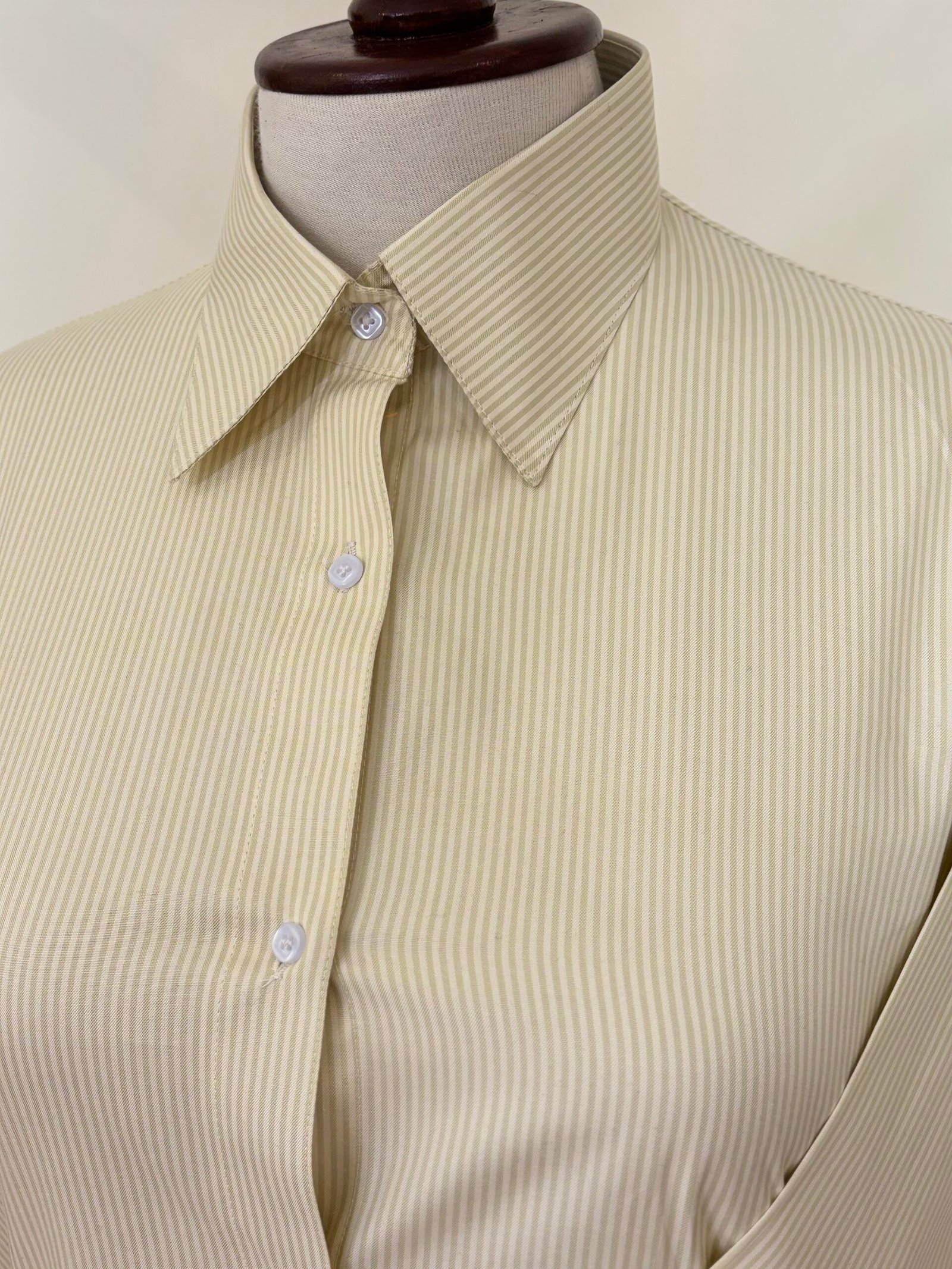 Ivory Fine Stripe Button-Down Shirt For Women