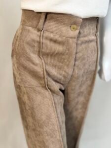 Corduroy Brown Baggy Pants For Women 3