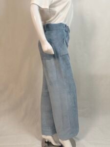 Corduroy Powder Blue Baggy Pants For Women 3