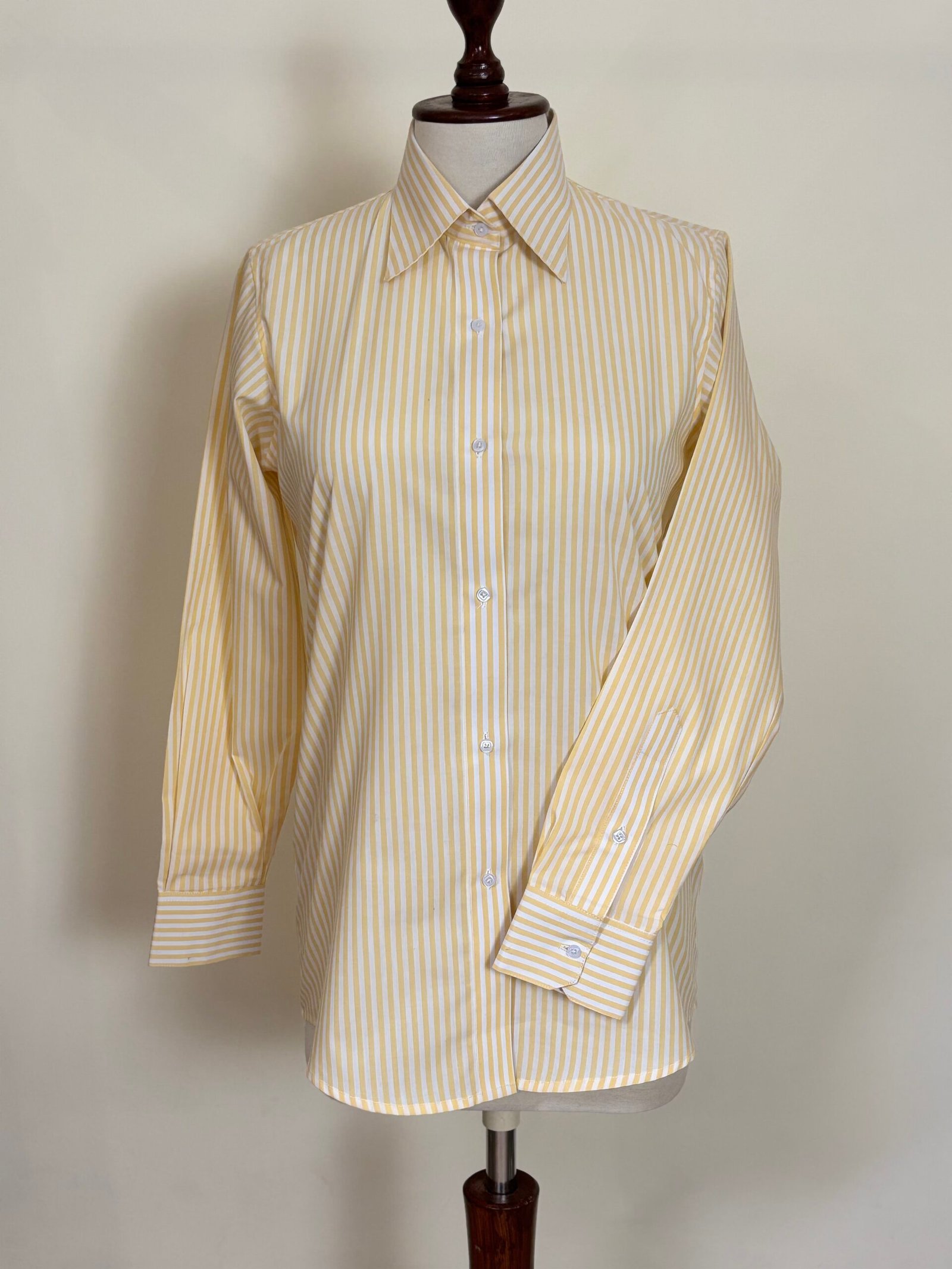Yellow White Striped Button-Down Shirt