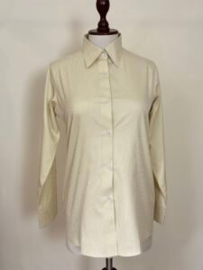 Ivory Fine Stripe Button-Down Shirt For Women 1
