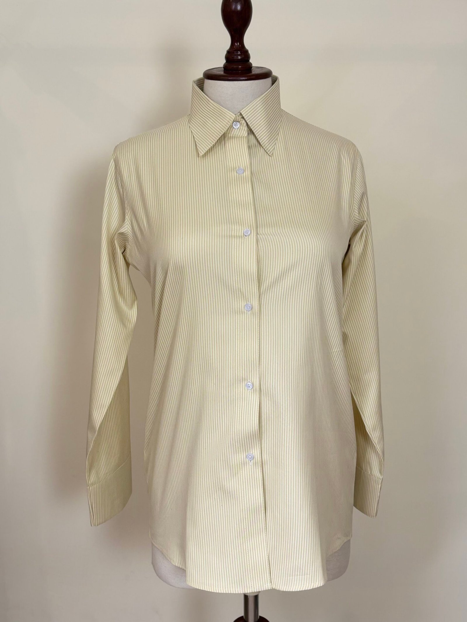 Ivory Fine Stripe Button-Down Shirt For Women