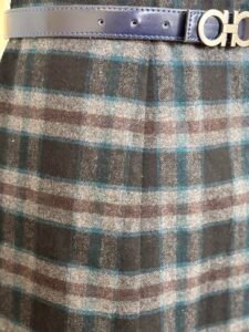 Charcoal Plaid Long Skirt for Women 5
