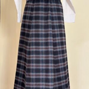 charcoal plaid long skirt for women