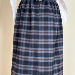 charcoal plaid long skirt for women