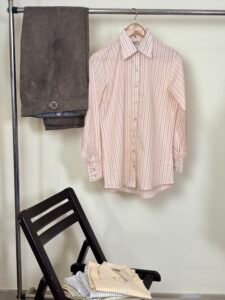Women’s Peach & White Striped Shirt 4