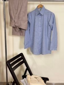 Women’s Blue Gingham Button-Down Shirt 2