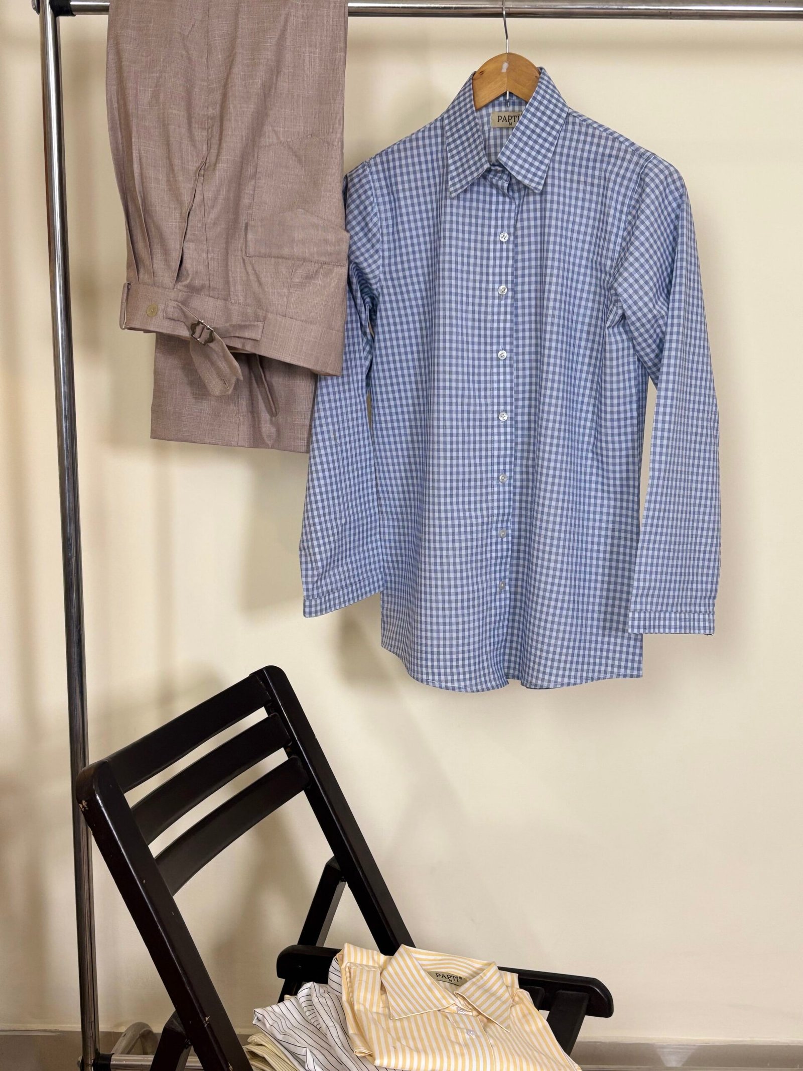Women’s Blue Gingham Button-Down Shirt