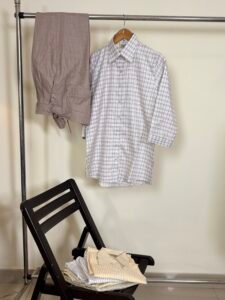 Women’s Cream Checked Button-Down Shirt 4