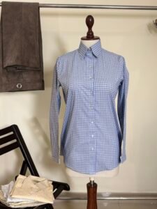 Women’s Blue Gingham Button-Down Shirt 3