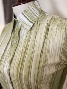 Women’s Olive Green Abstract Striped Shirt 4
