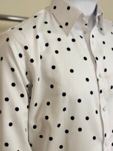White Polka Dot Formal Shirt for Men 2