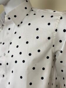 White Polka Dot Formal Shirt for Men 3