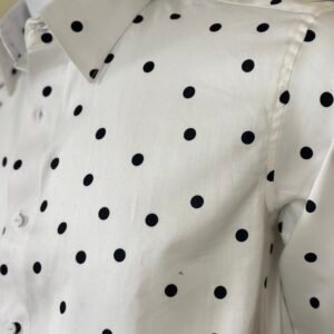 white polka dot formal shirt for men