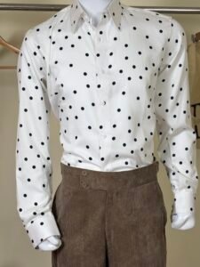 White Polka Dot Formal Shirt for Men 1