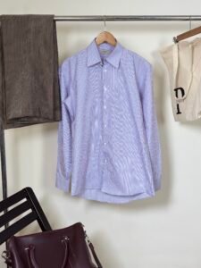 Lavender Striped Formal Shirt for Men 4