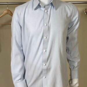 light blue striped formal shirt for men
