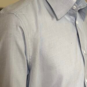 light blue striped formal shirt for men