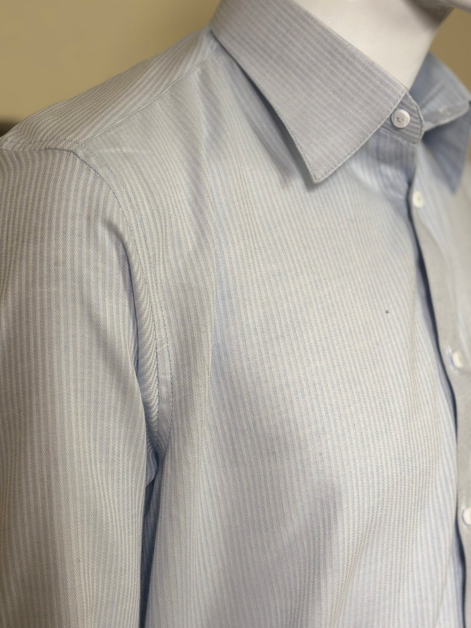 Light Blue Striped Formal Shirt for Men