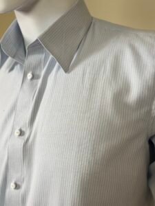 Light Blue Striped Formal Shirt for Men 3