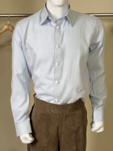 Light Blue Striped Formal Shirt for Men 1