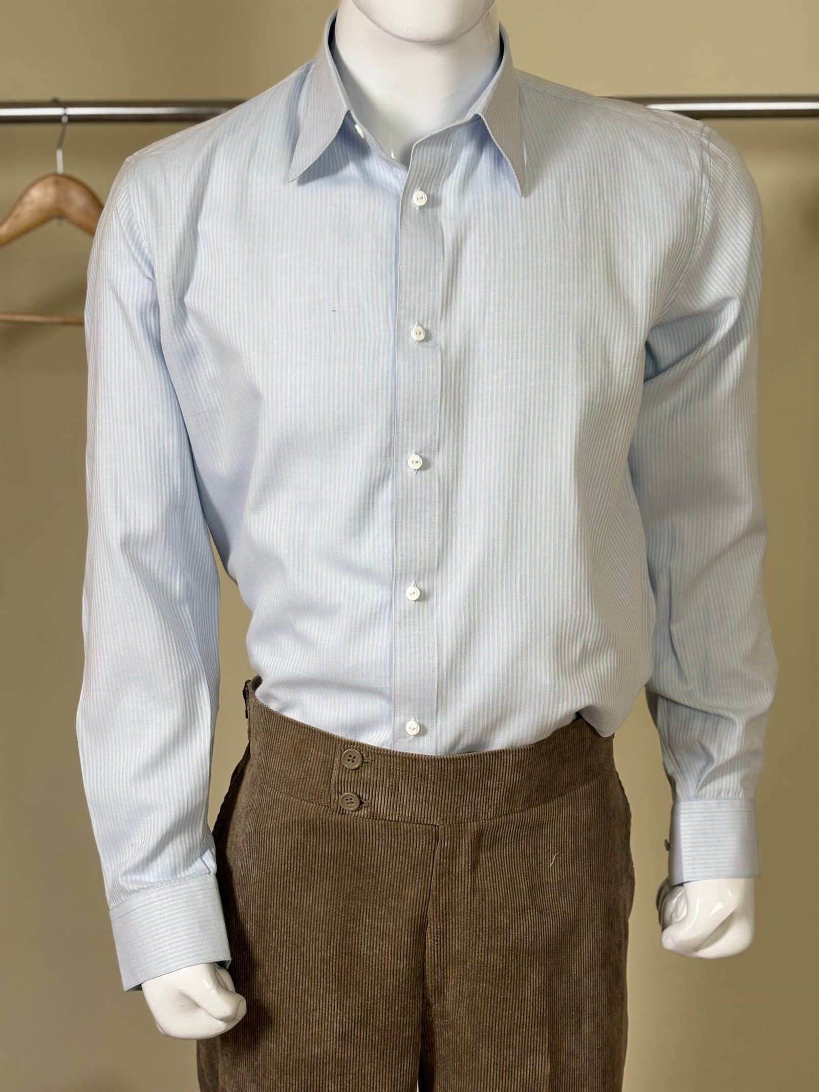Light Blue Striped Formal Shirt for Men
