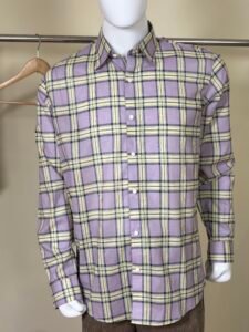 Lavender Checked Formal Shirt for Men 5