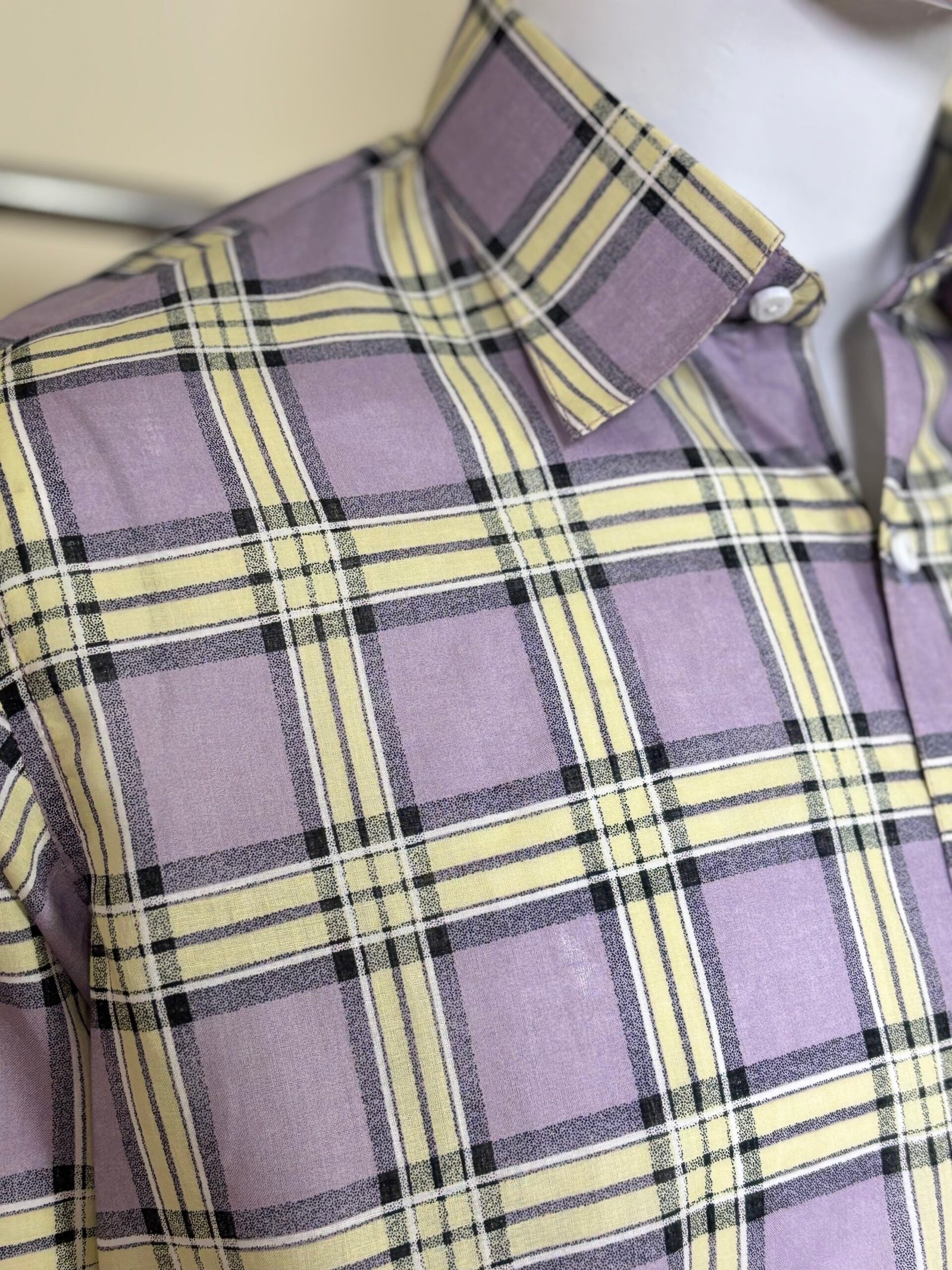 Lavender Checked Formal Shirt for Men