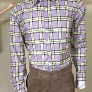 lavender checked formal shirt for men