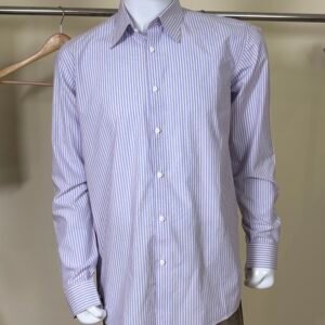 lavender striped formal shirt for men