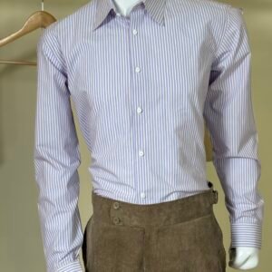 lavender striped formal shirt for men