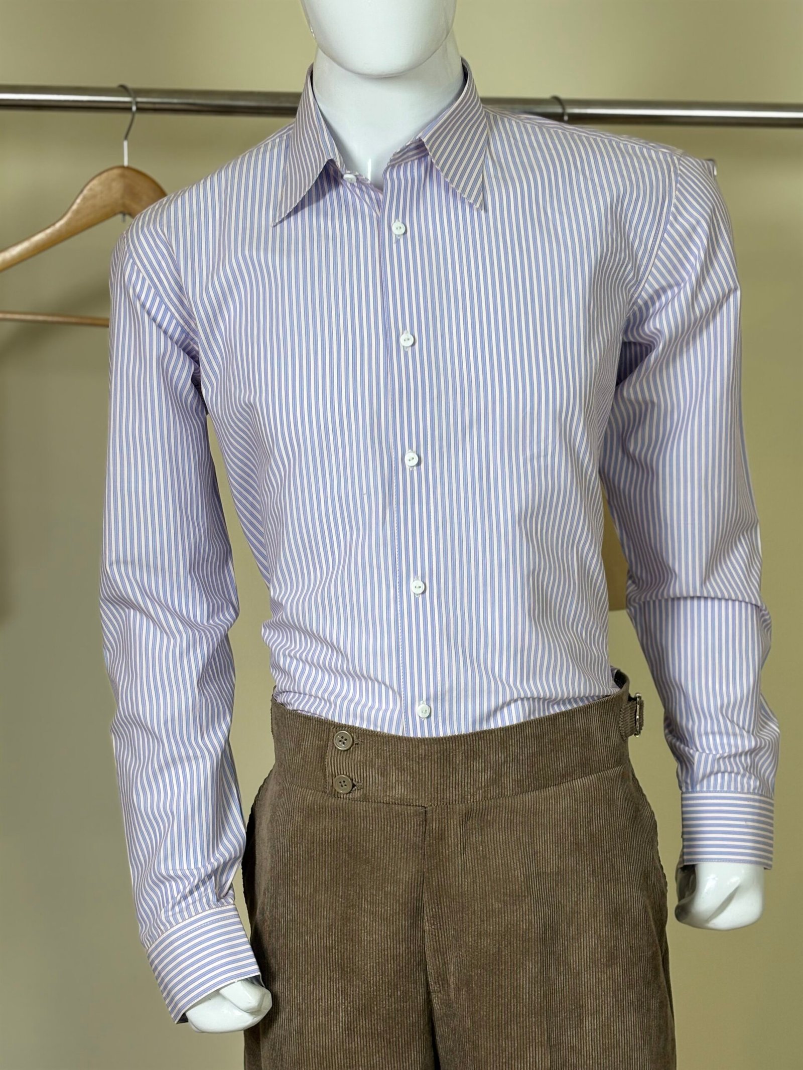 Lavender Striped Formal Shirt for Men