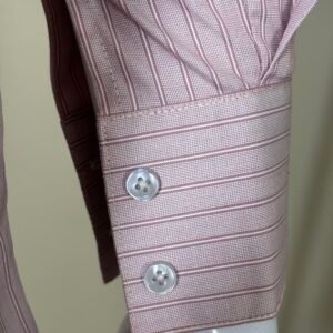 pink striped formal shirt for men