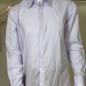 lilac striped formal shirt for men