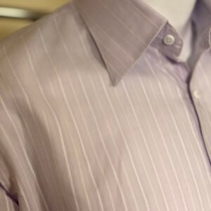 lilac striped formal shirt for men